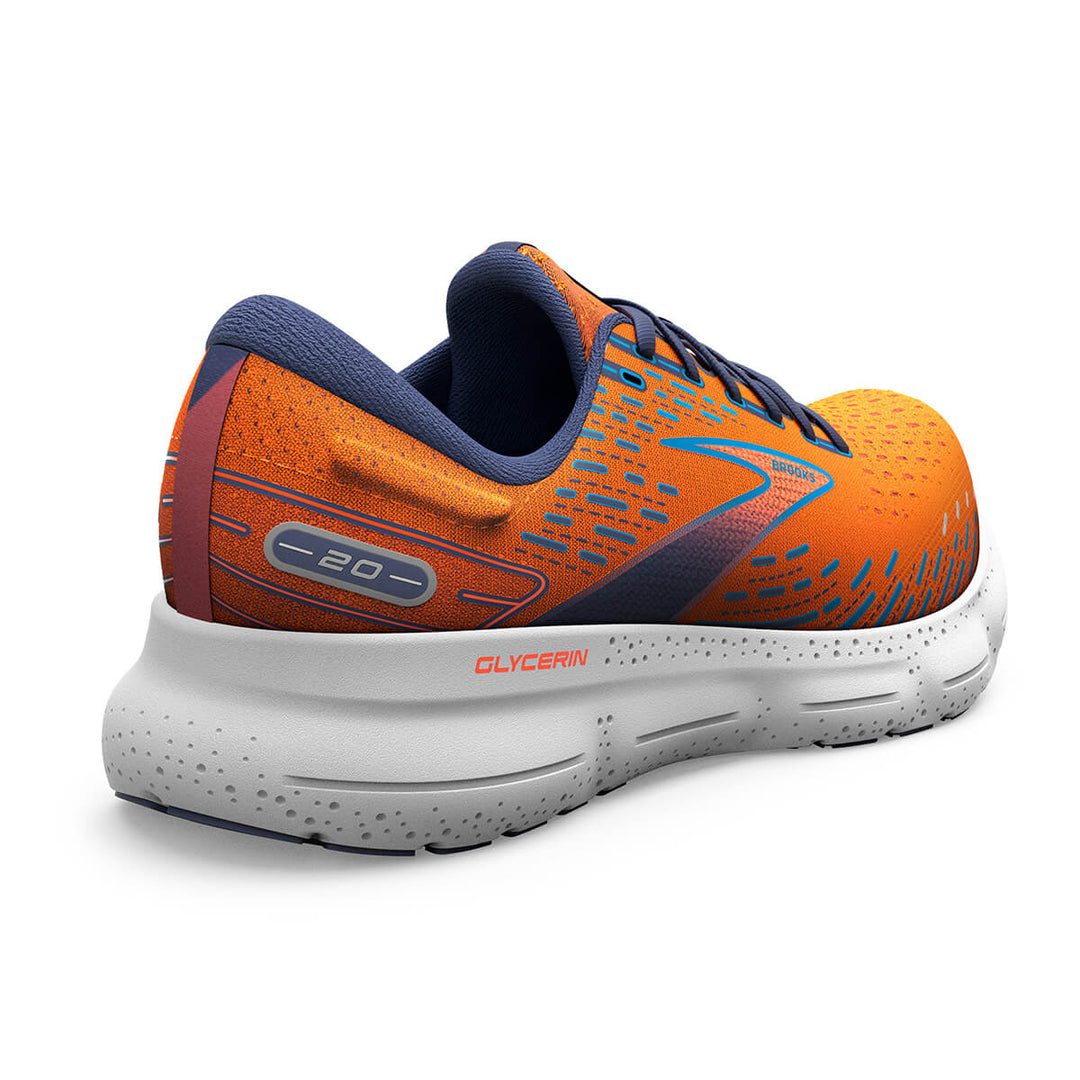 Brooks Glycerin 20 Mens running shoes | Orange | back view