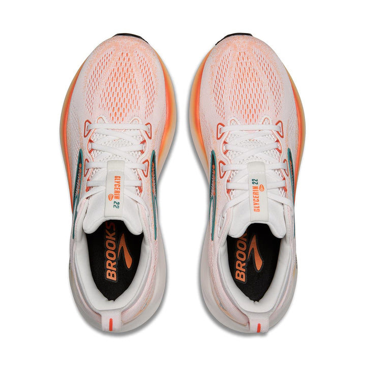 Brooks Glycerin 22 Mens | White/orange/green Blue Slate