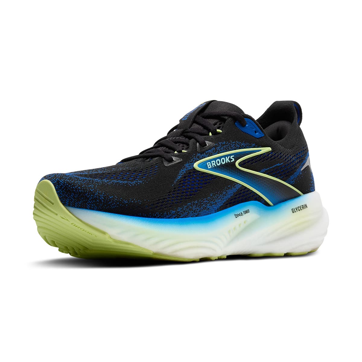 Brooks Glycerin 22 Mens Black cobalt neo Yellow Alexandra Sports