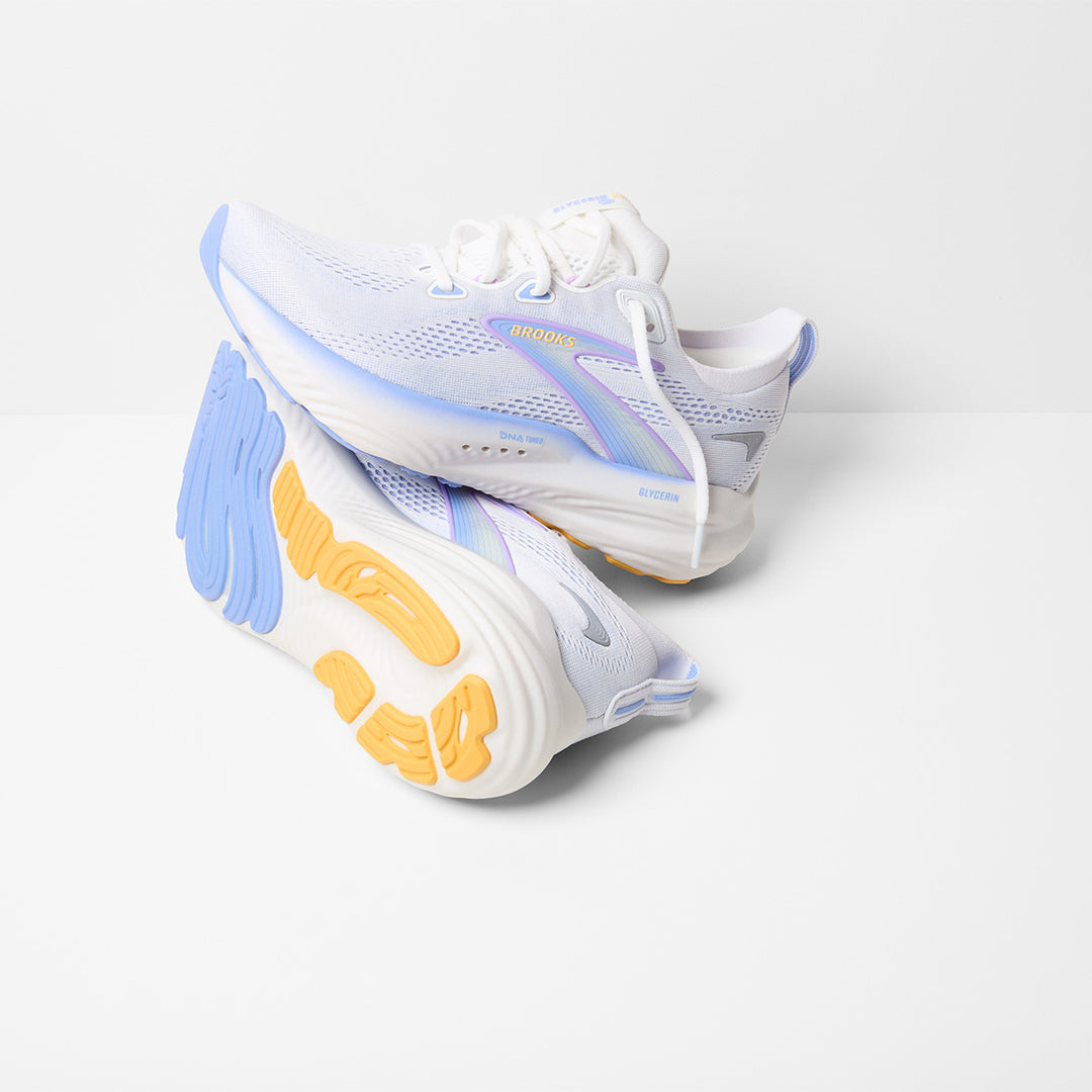 Brooks Glycerin 22 Womens | White/Blue Heron/Apricot