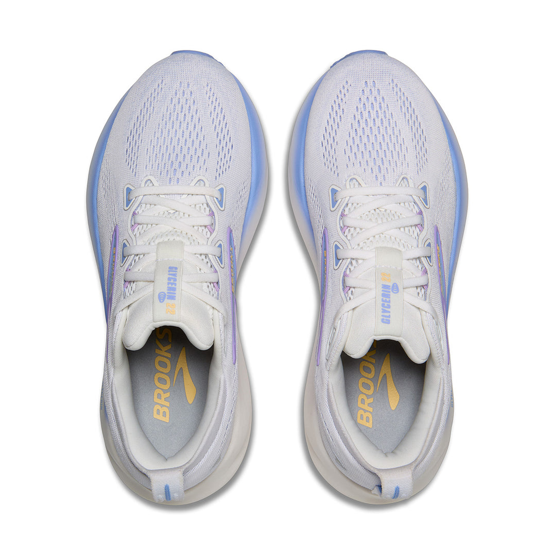Brooks Glycerin 22 Womens | White/Blue Heron/Apricot