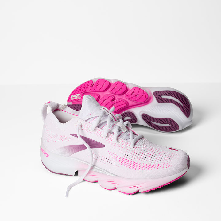 Brooks Glycerin Flex Womens | White/cyber Pink/argyle