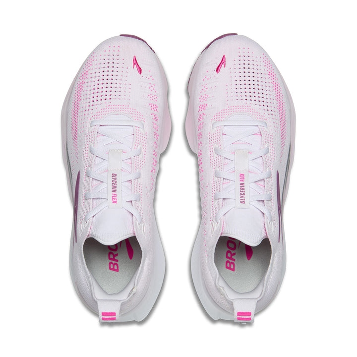 Brooks Glycerin Flex Womens | White/cyber Pink/argyle