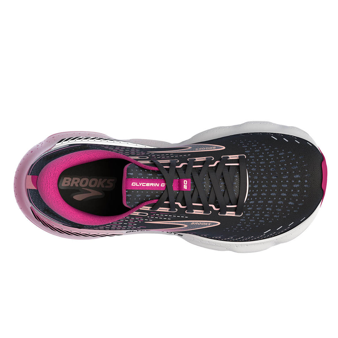 Brooks Glycerin GTS 20 Womens running shoes | Black/fuchsia | top