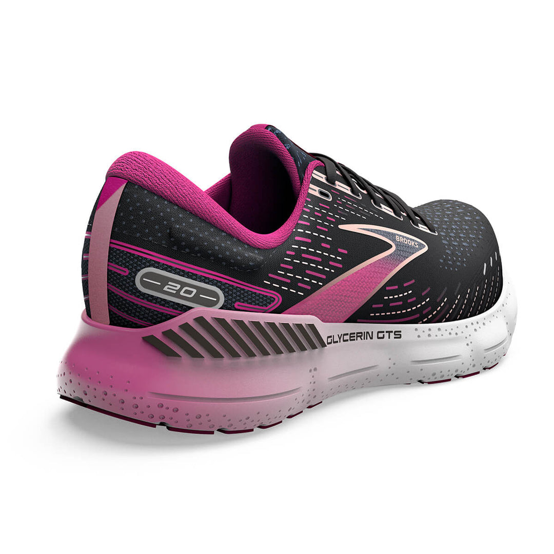 Brooks Glycerin GTS 20 Womens running shoes | Black/fuchsia | back