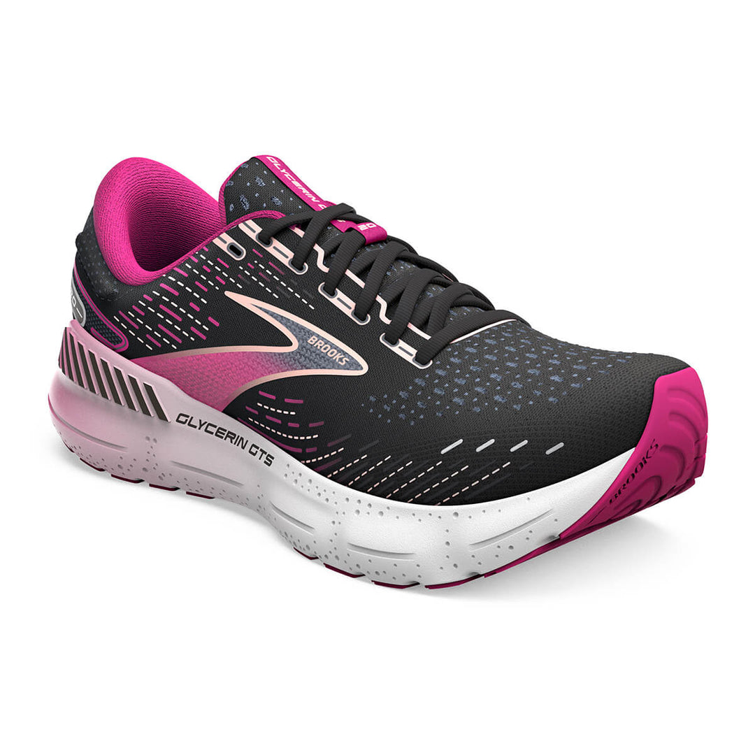 Brooks Glycerin GTS 20 Womens running shoes | Black/fuchsia | front