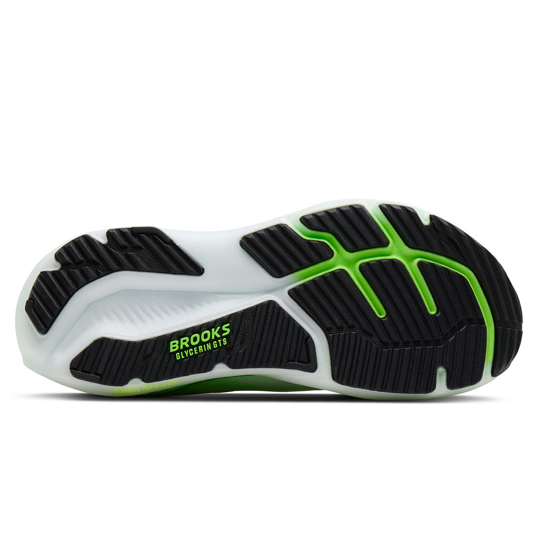 Brooks Glycerin GTS 23 Mens | White/phantom/green Gecko
