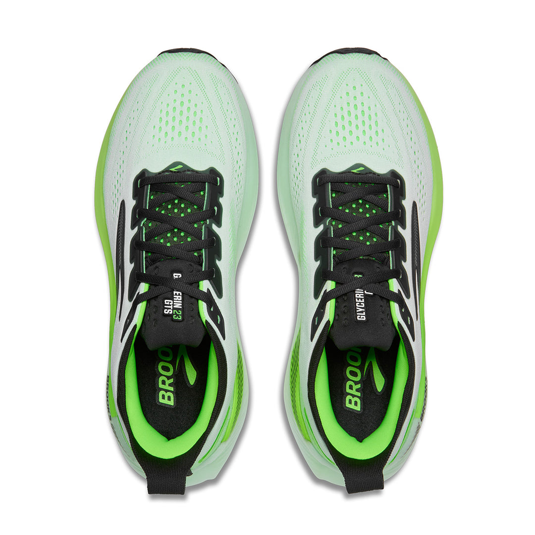 Brooks Glycerin GTS 23 Mens | White/phantom/green Gecko