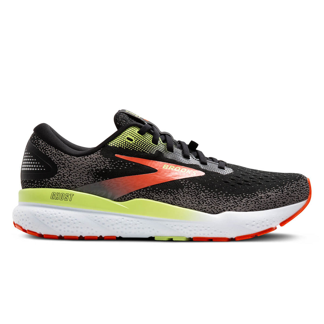 Brooks Ghost 16 GTX Mens Running Shoes Black/mandarin Red/green
