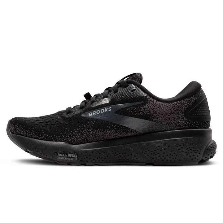 Brooks Ghost 16 GTX Mens Running Shoes | Black/black/ebony side