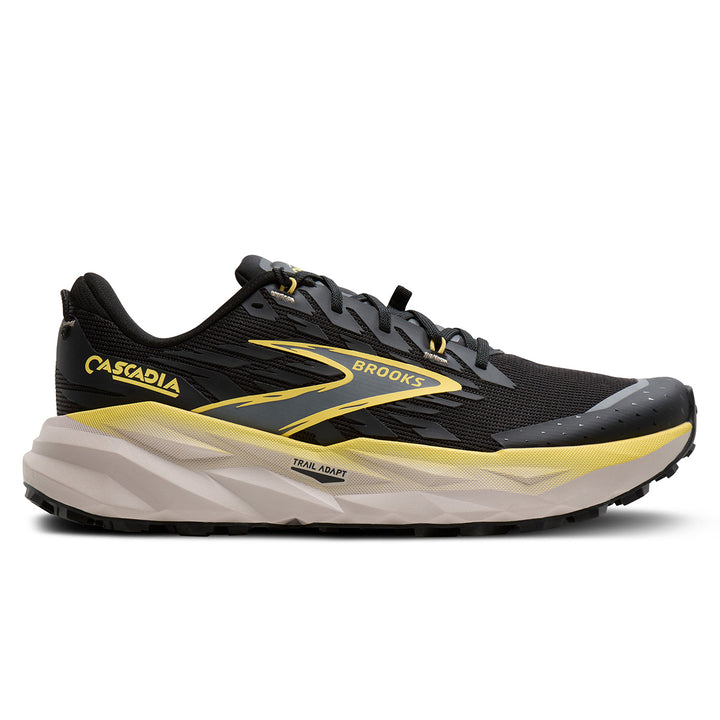 Brooks Cascadia 19 Mens | Black/yellow/chateau