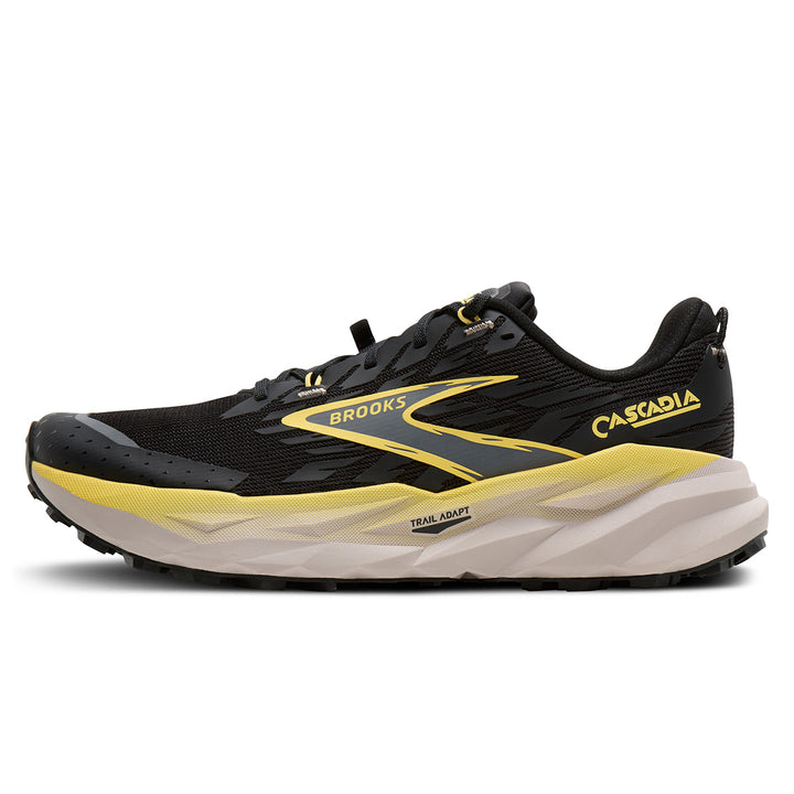 Brooks Cascadia 19 Mens | Black/yellow/chateau