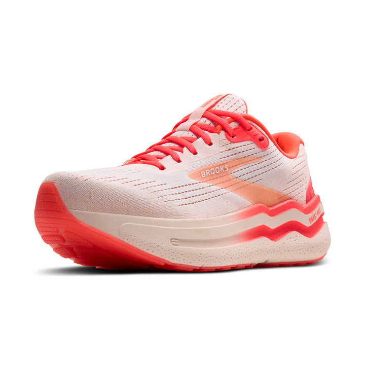Brooks Ghost Max 2 Womens | White/peach/coral
