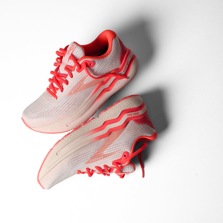 Brooks Ghost Max 2 Womens | White/peach/coral