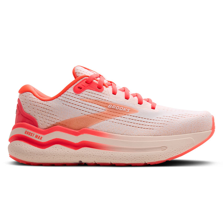Brooks Ghost Max 2 Womens | White/peach/coral