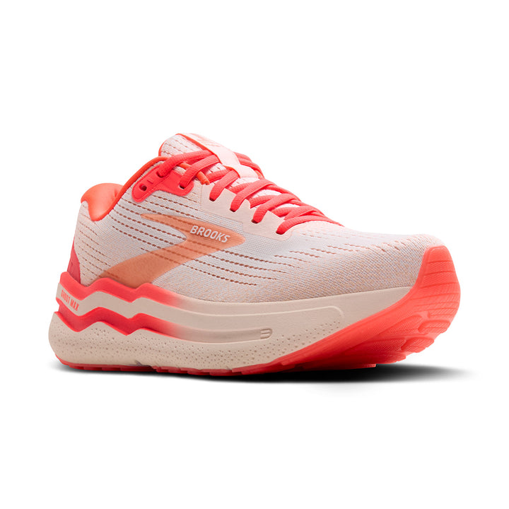 Brooks Ghost Max 2 Womens | White/peach/coral