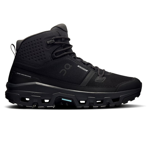 On Cloudrock Mid Waterproof Womens | Black/Black