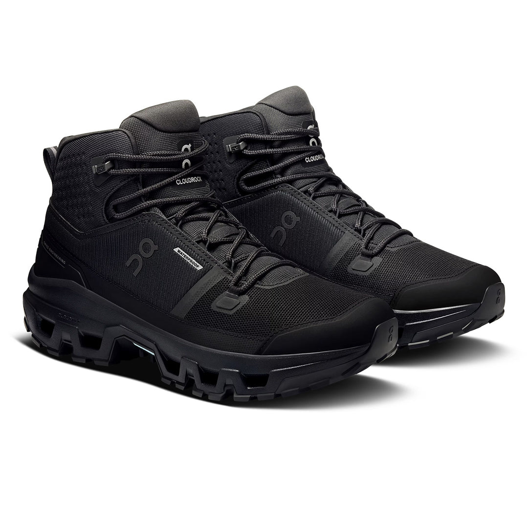 On Cloudrock Mid Waterproof Mens | Black/Black