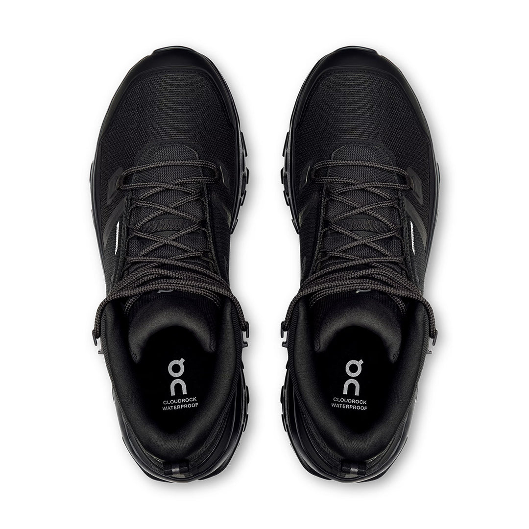 On Cloudrock Mid Waterproof Mens | Black/Black
