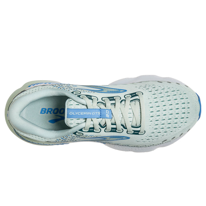 Brooks Glycerin GTS 20 Womens Running Shoes| Blue Glass | top