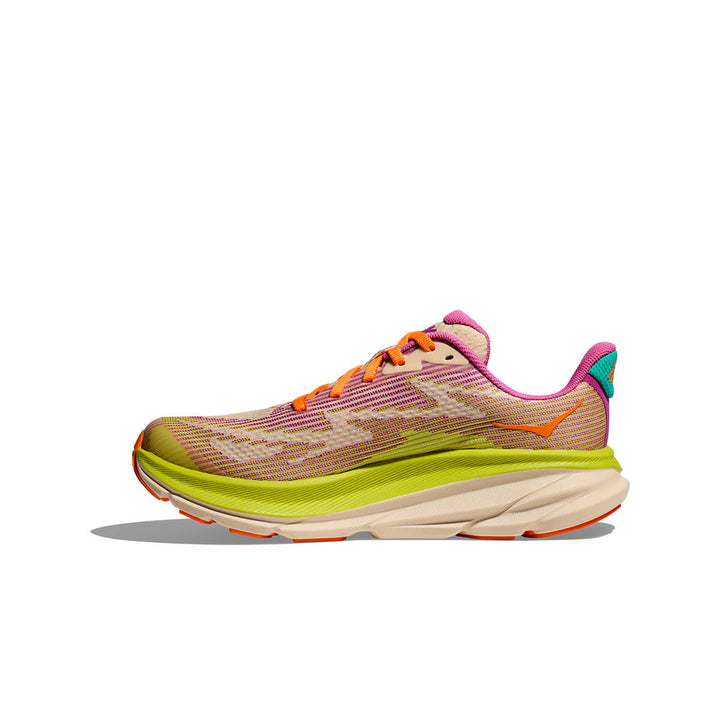 Hoka Clifton 9 Junior | Fuchsia / Vanilla medial