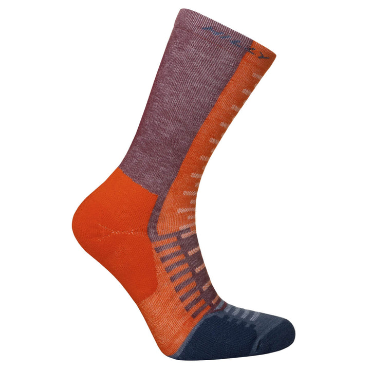 Hilly Active Crew Running Socks orange bergundy