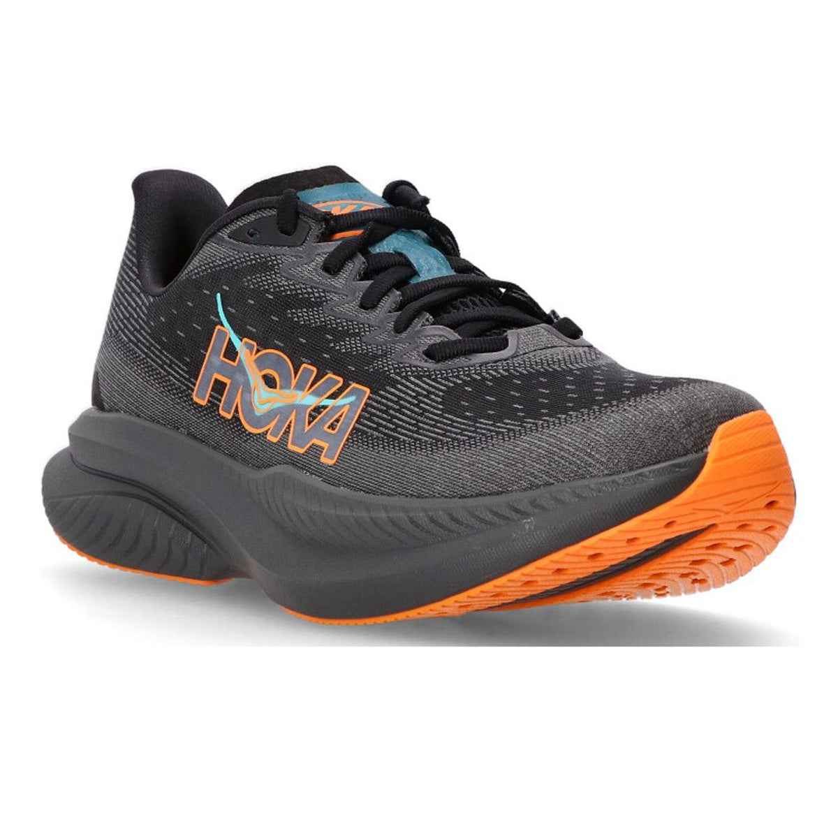 Hoka Mach 6 Mens | Black / Electric Tangerine – Alexandra Sports