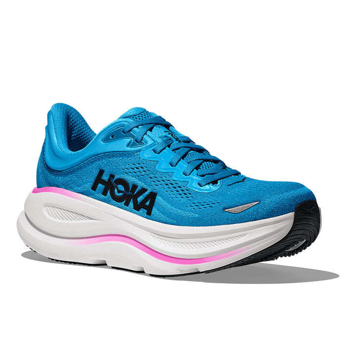 Hoka Bondi 9 Womens | Skyward Blue / Neon Fuchsia