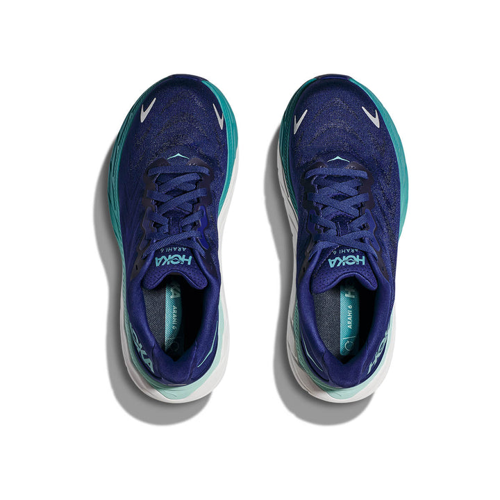 Hoka Arahi 6 Womens Running Shoes | Bellwether Blue / Ocean Mist | top