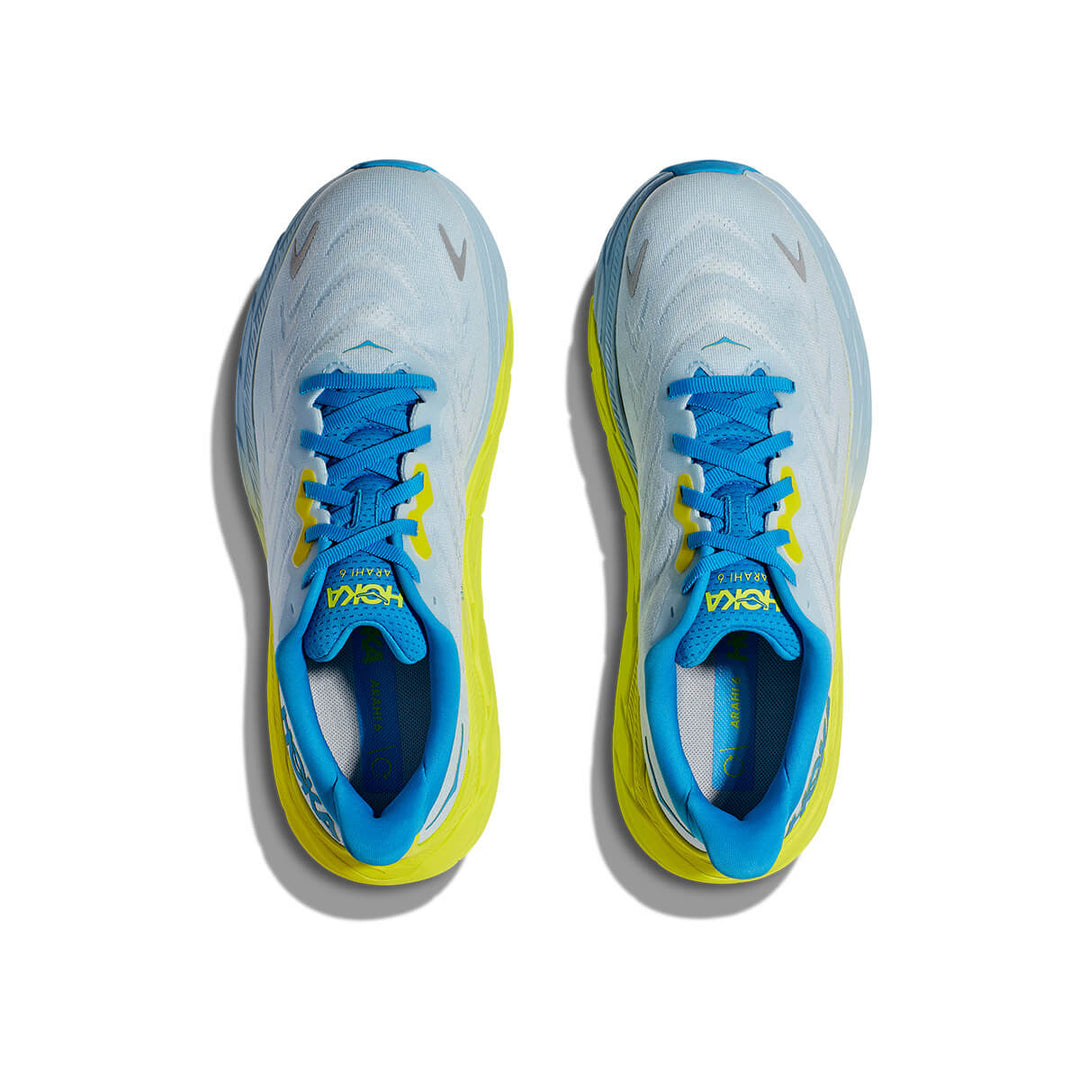 Hoka Arahi 6 Mens Running Shoes | Ice Water / Evening Primrose | top