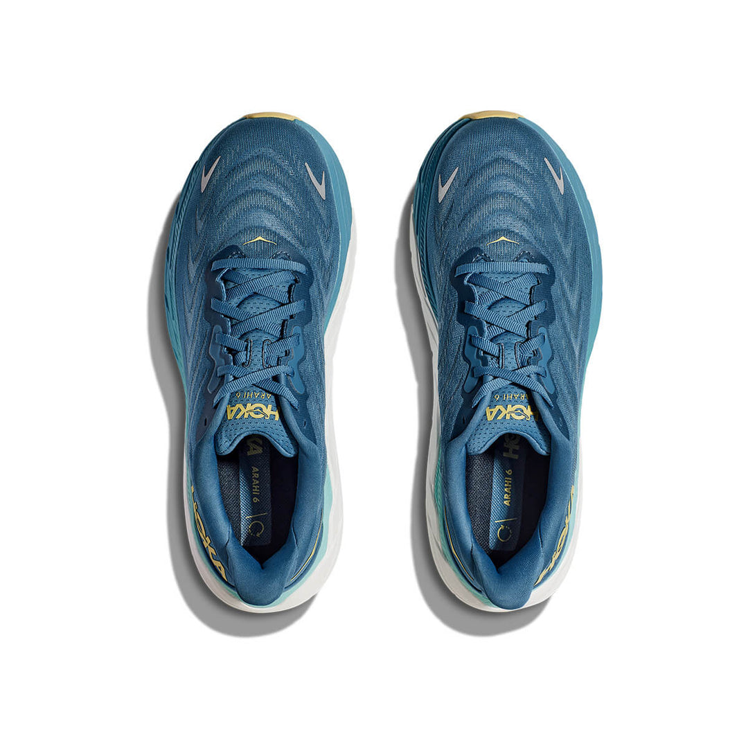 Hoka Arahi 6 Mens Running Shoes | Bluesteel / Sunlit Ocean | top