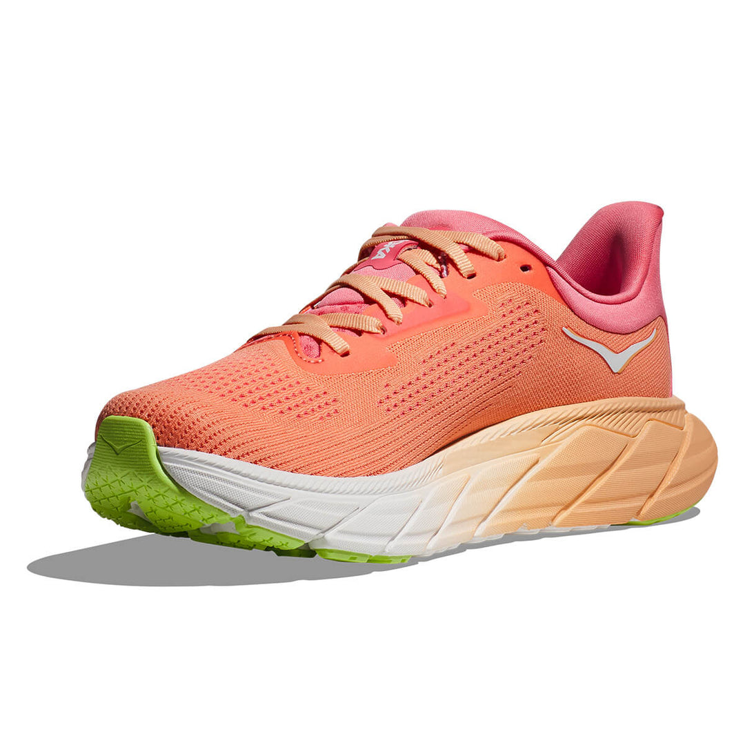 Hoka Arahi 7 Womens Running Shoes | Papaya / Coral front medial