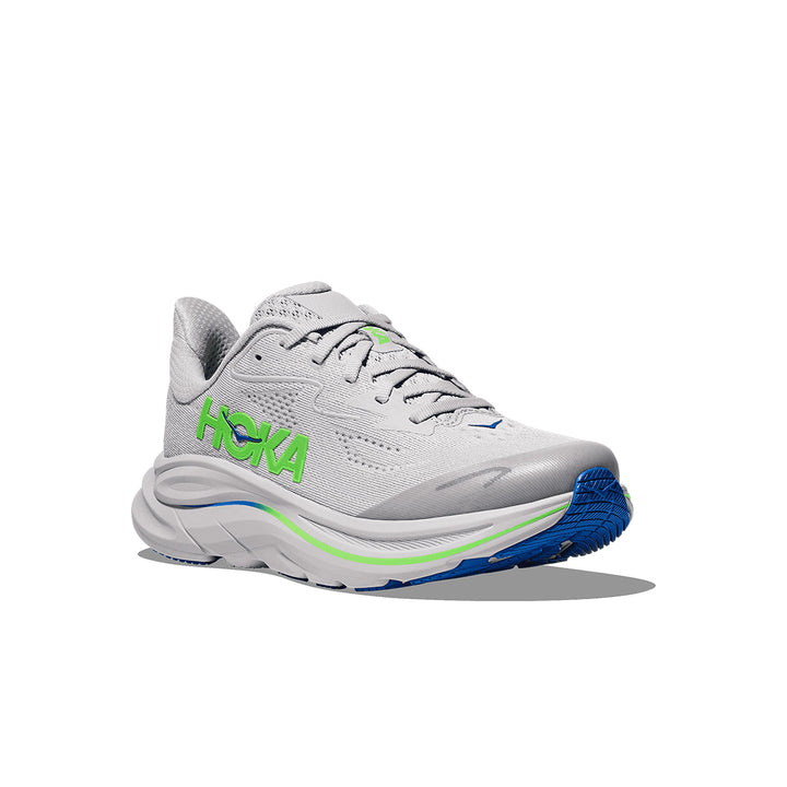 Hoka Clifton 10 Big Kids Junior | Ash Grey / Neon Green