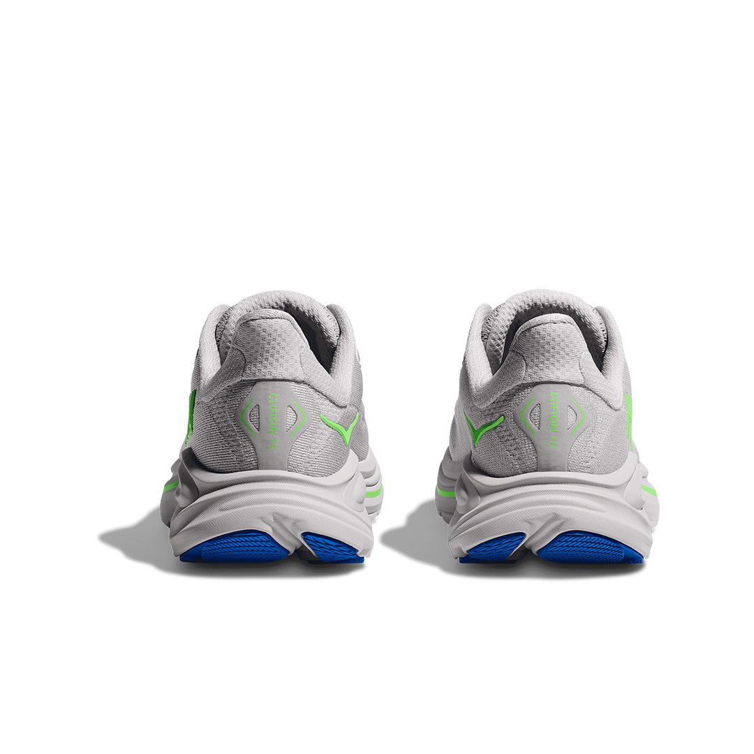 Hoka Clifton 10 Big Kids Junior | Ash Grey / Neon Green