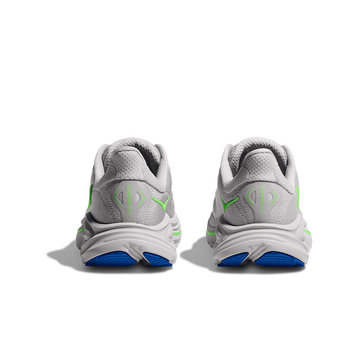 Hoka Clifton 10 Big Kids Junior | Ash Grey / Neon Green
