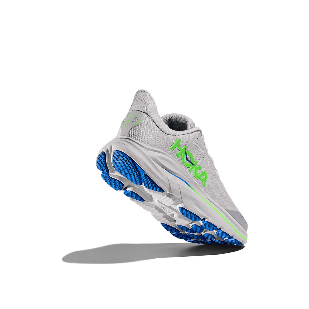 Hoka Clifton 10 Big Kids Junior | Ash Grey / Neon Green