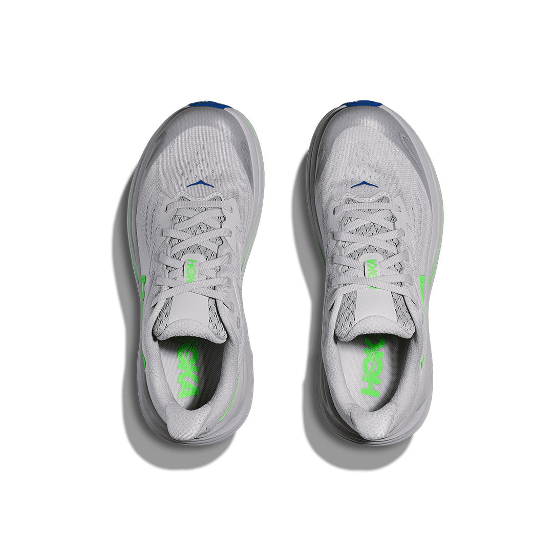 Hoka Clifton 10 Big Kids Junior | Ash Grey / Neon Green