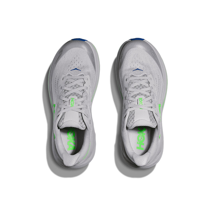 Hoka Clifton 10 Big Kids Junior | Ash Grey / Neon Green