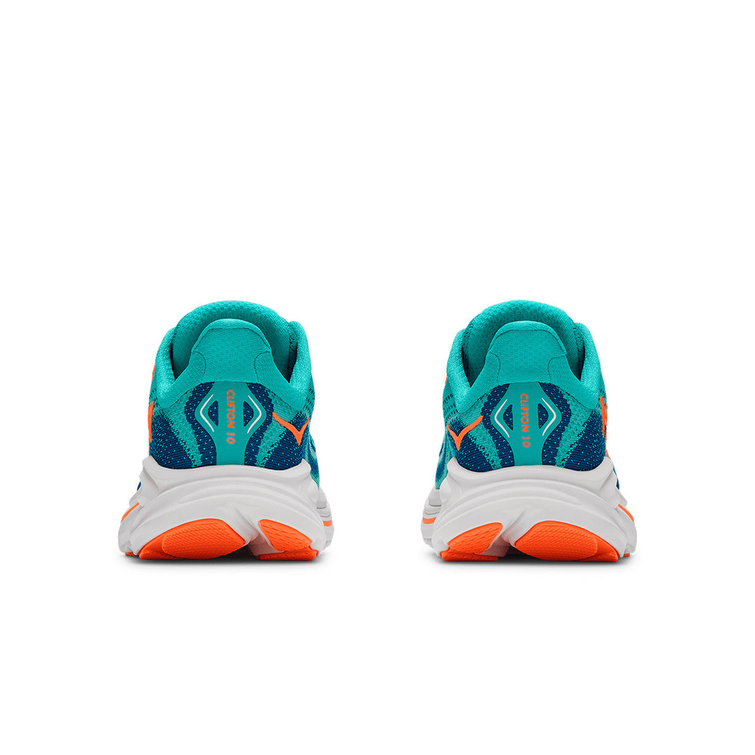 Hoka Clifton 10 Big Kids Junior | Night Glow Blue / Electric Aqua