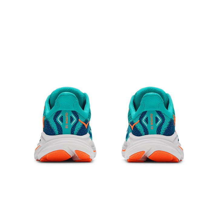 Hoka Clifton 10 Big Kids Junior | Night Glow Blue / Electric Aqua