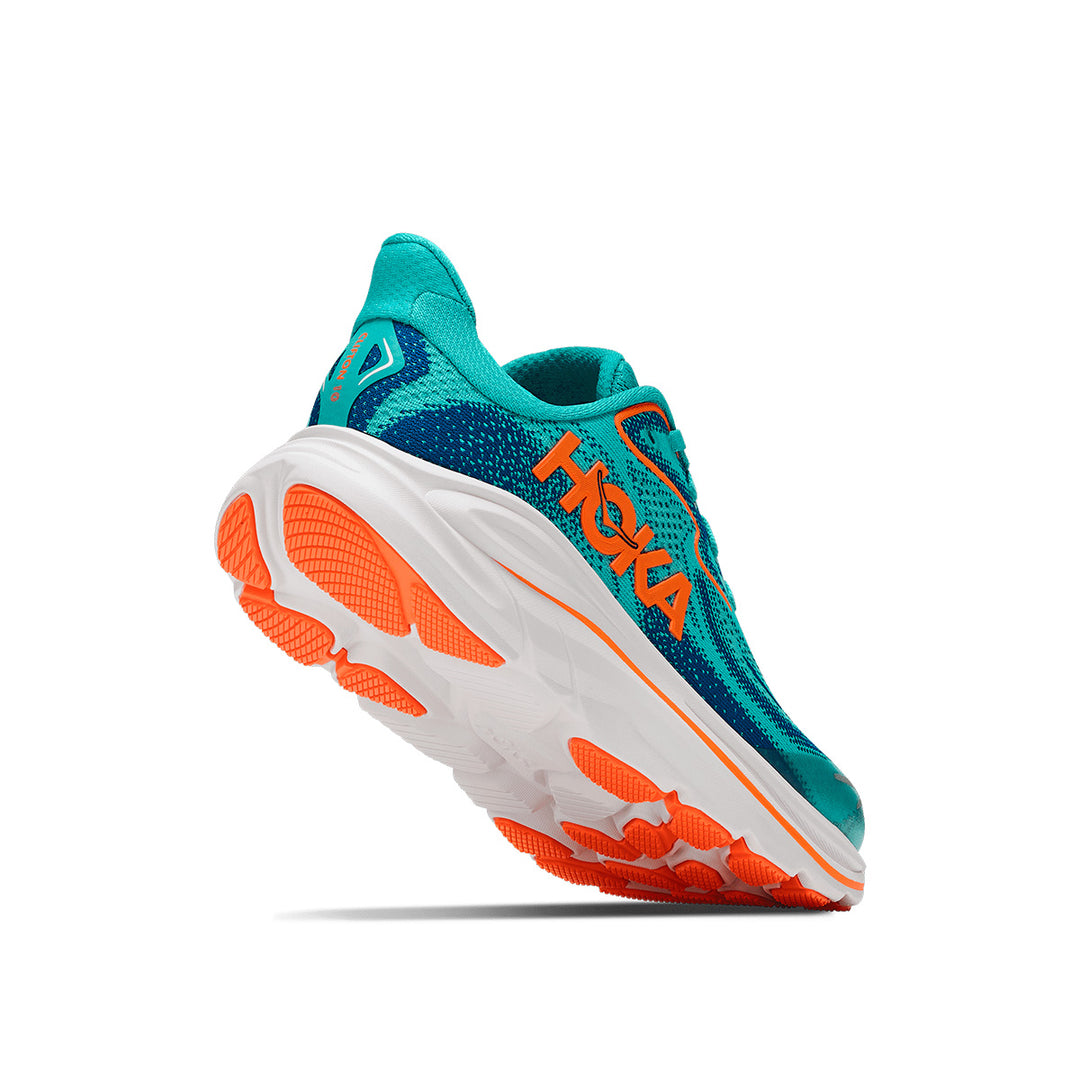 Hoka Clifton 10 Big Kids Junior | Night Glow Blue / Electric Aqua