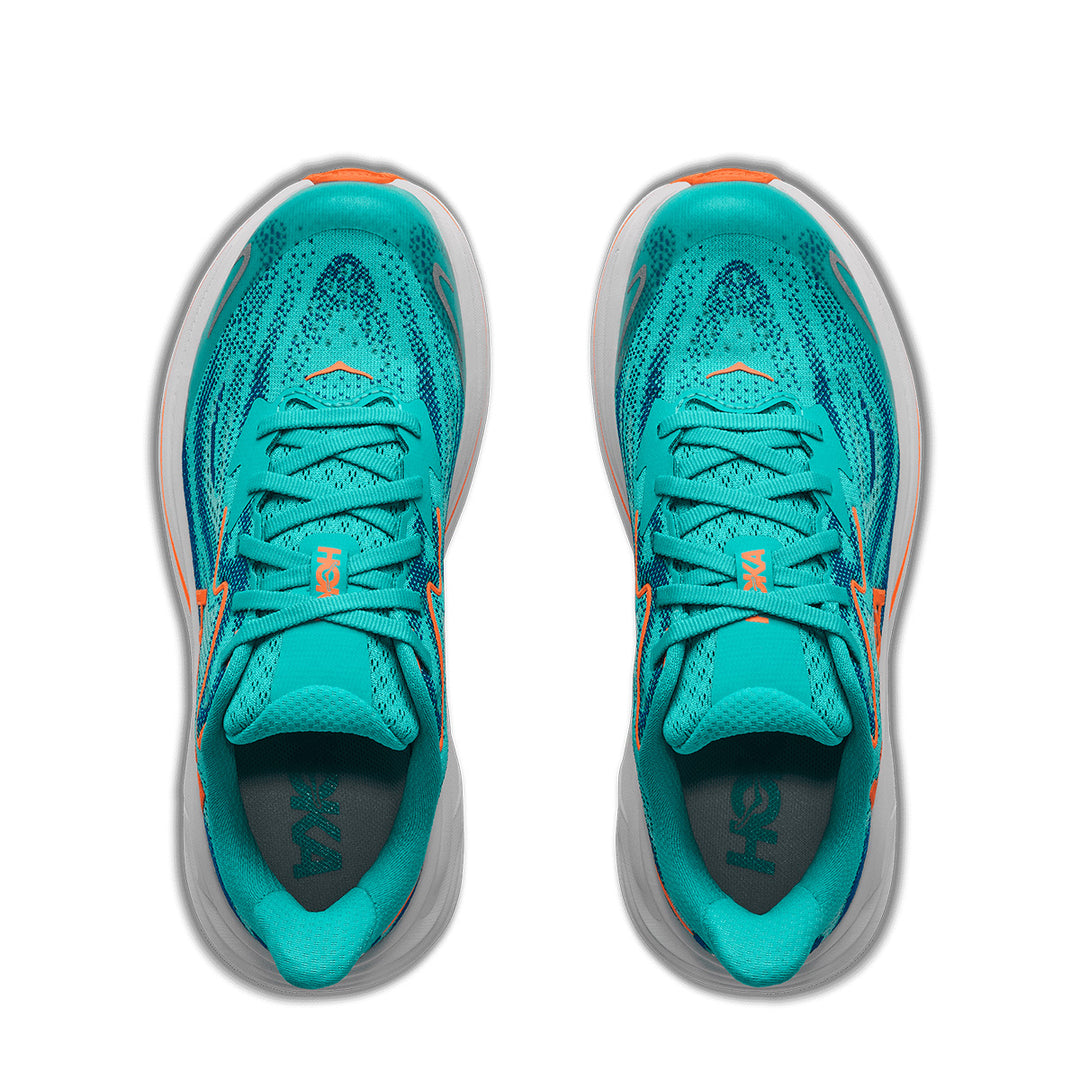 Hoka Clifton 10 Big Kids Junior | Night Glow Blue / Electric Aqua