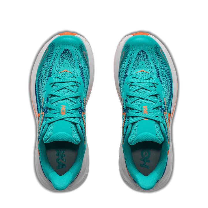 Hoka Clifton 10 Big Kids Junior | Night Glow Blue / Electric Aqua