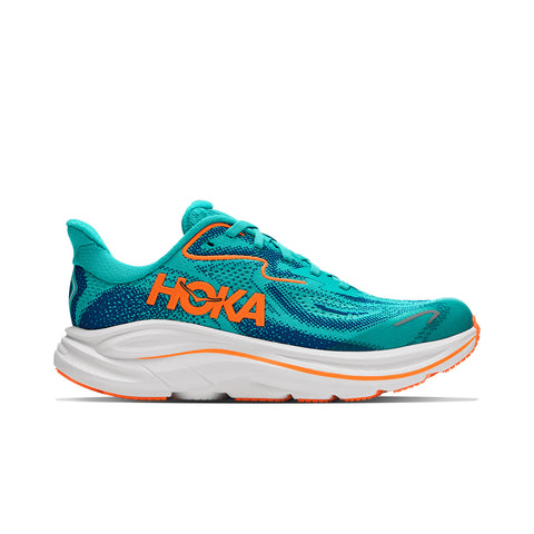 Hoka Clifton 10 Big Kids Junior | Night Glow Blue / Electric Aqua