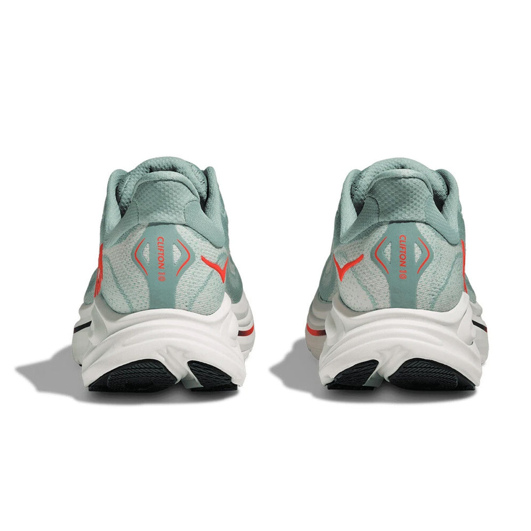 Hoka Clifton 10 Mens | Sage / Neon Flame