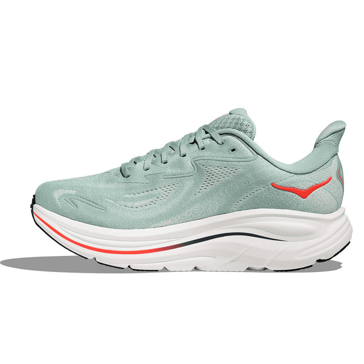 Hoka Clifton 10 Mens | Sage / Neon Flame