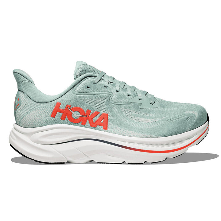 Hoka Clifton 10 Mens | Sage / Neon Flame