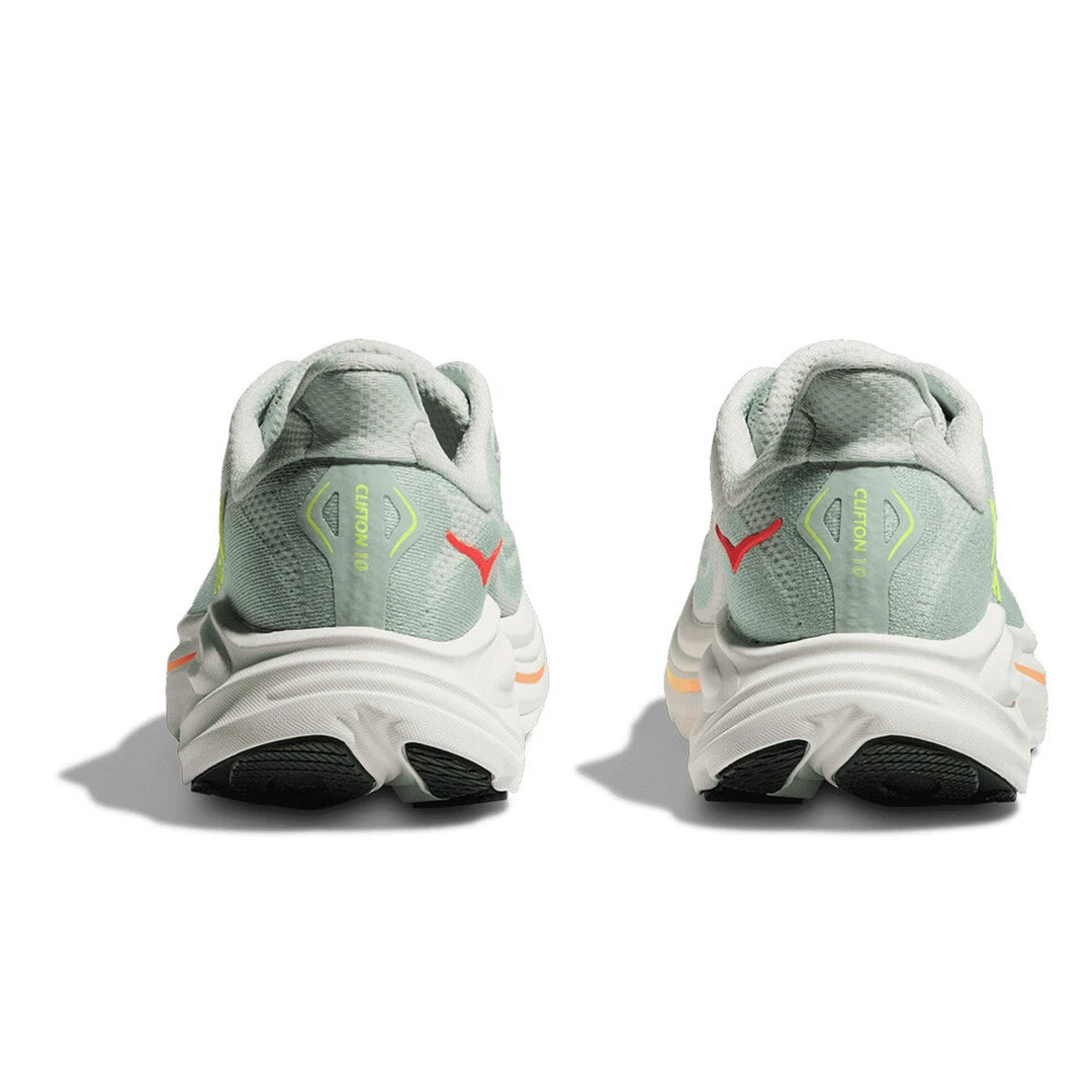 Hoka Clifton 10 Womens | Sea Glass / Neon Flame