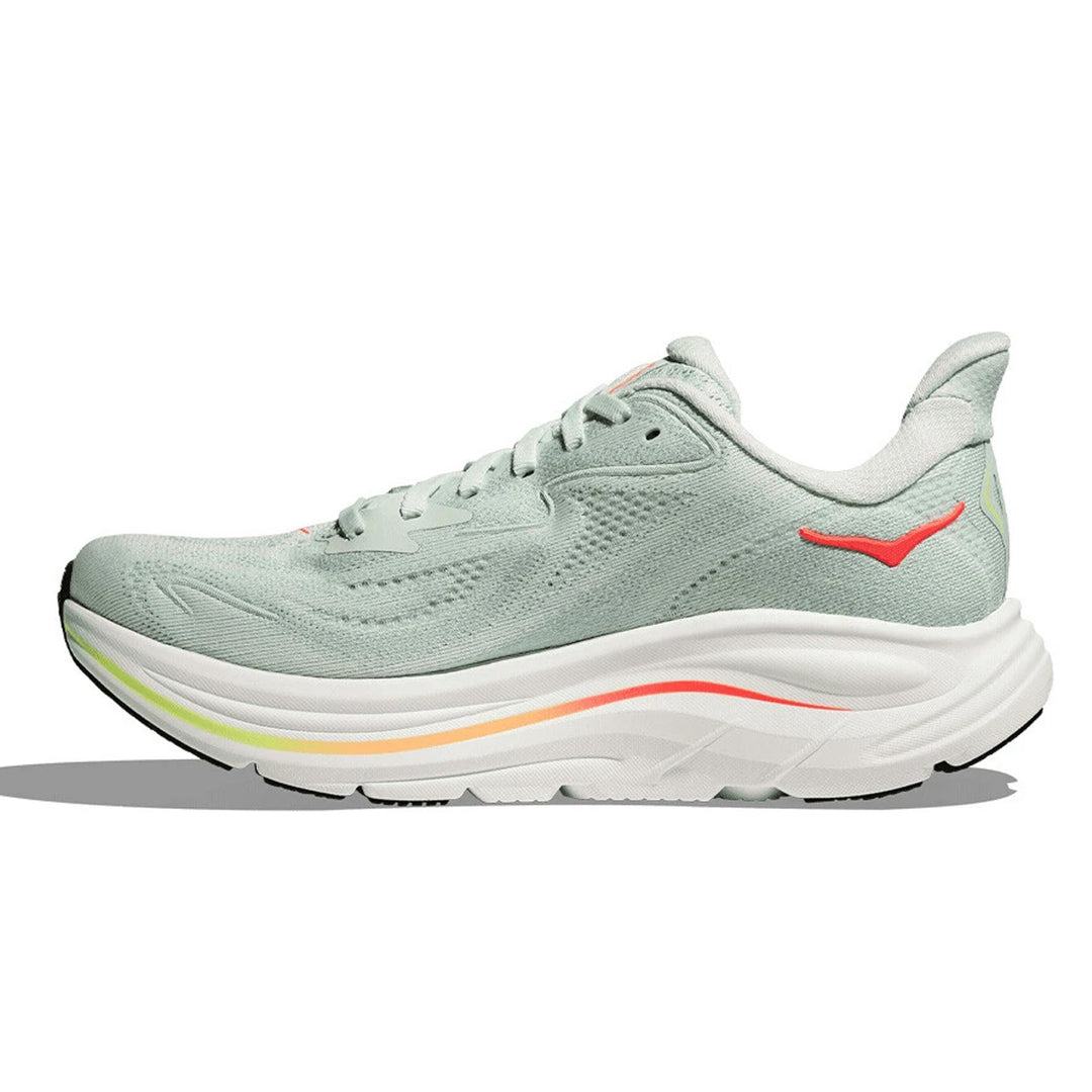 Hoka Clifton 10 Womens | Sea Glass / Neon Flame