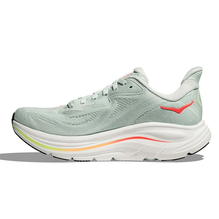 Hoka Clifton 10 Womens | Sea Glass / Neon Flame